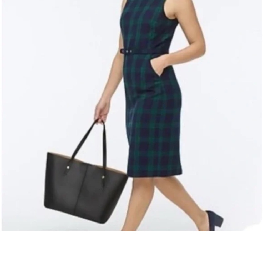 J. Crew Black Watch Tartan Sheath Dress